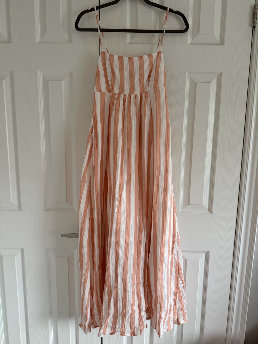 Abercrombie & Fitch Peach and White Striped Maxi Dress